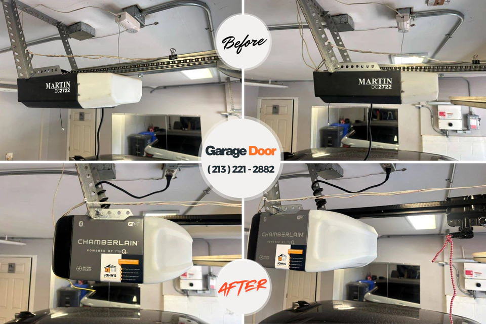Before and after: garage door repair Blossburg, PA